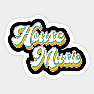 House Music, Techno, EDM, Rave, Dance Music Retro Sticker
